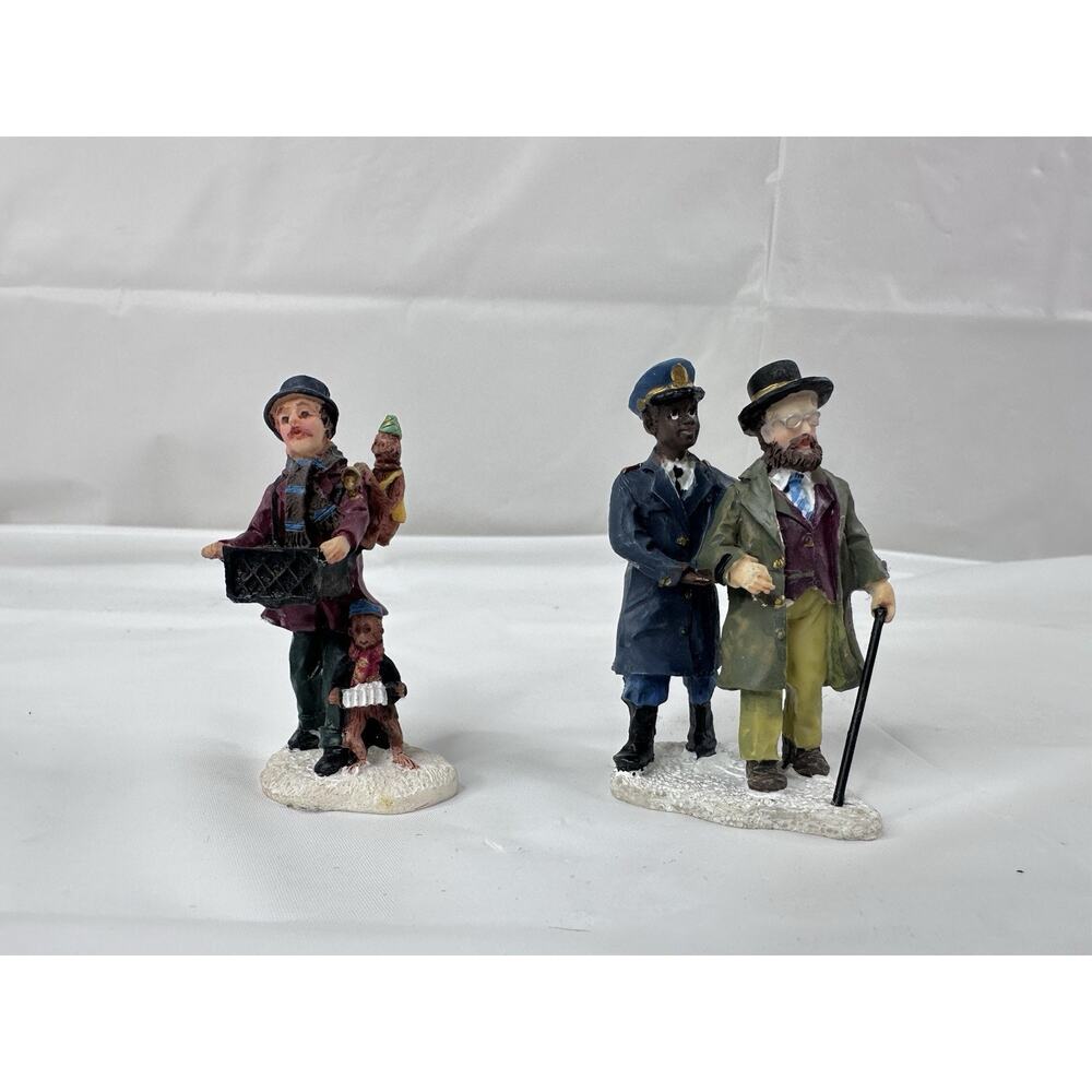 Lemax Christmas Organ Grinder Street Performer Monkey Policeman Porter Blind Man